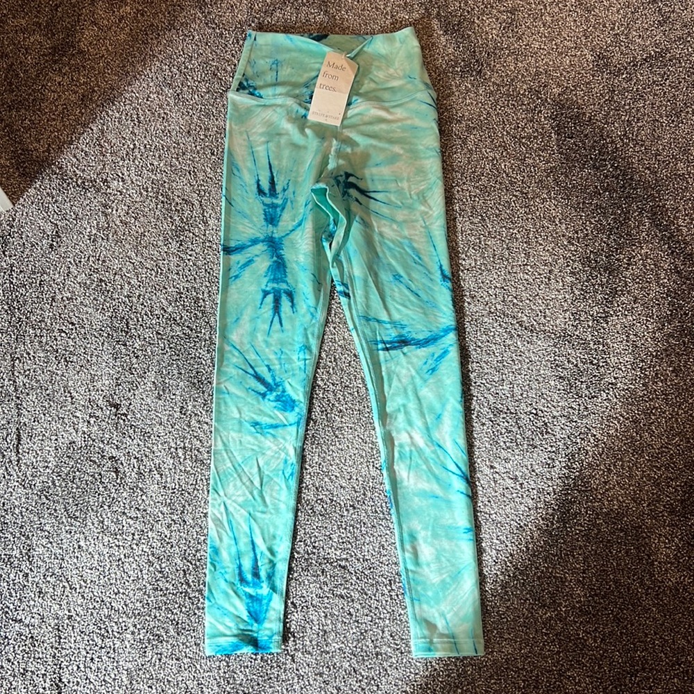 Beach glass tie dye workout leggings.  NWT Medium. Made by women. Sustainable